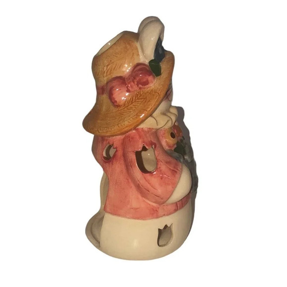 UNKNOWN EASTER BUNNY Tea Light Candle Holder Sprinkling Can Flowers Spring Ceram - Picture 4 of 6